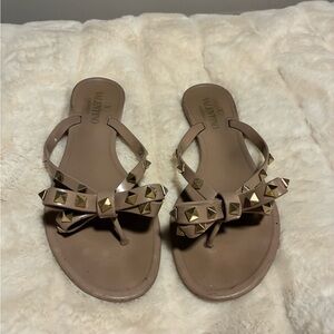Valentino Women's Beige Studded Sandals